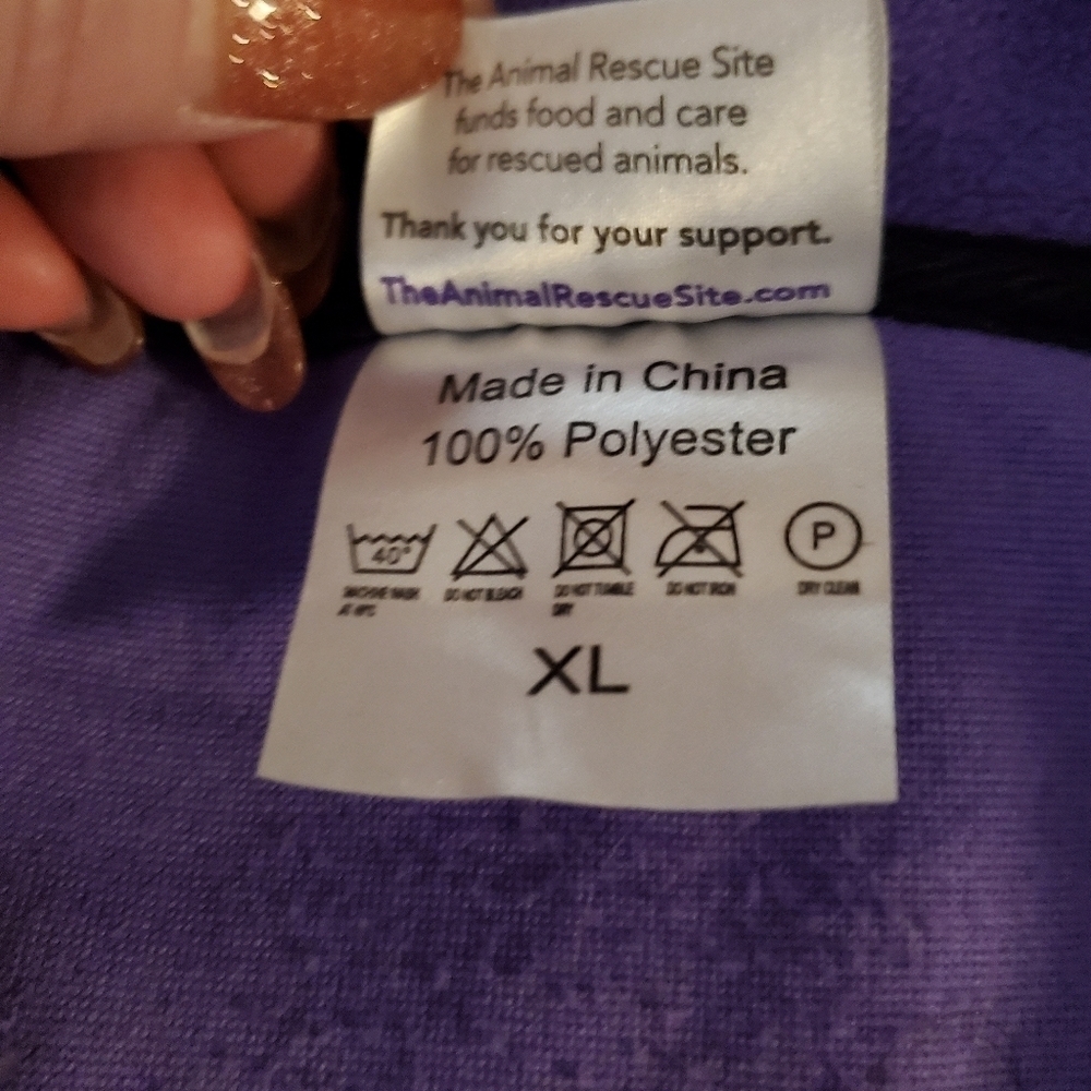 0098. EUC~ The Animal Rescue Site~ XL ~ Lt Fleece Pullover~ W/ Reverse Paw Print - Picture 14 of 15